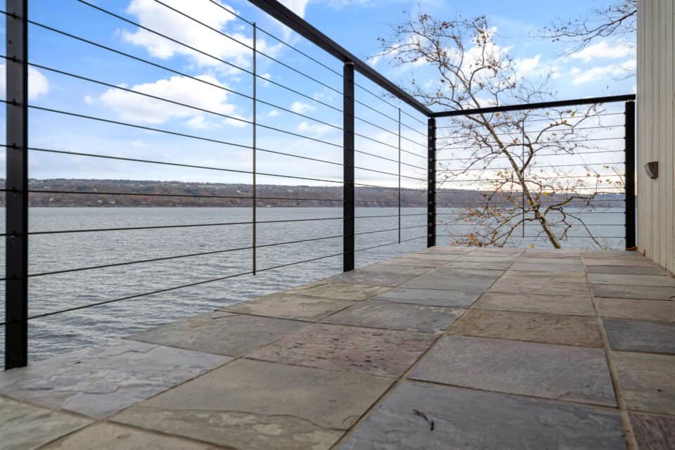 Patio railing with stainless steel wire