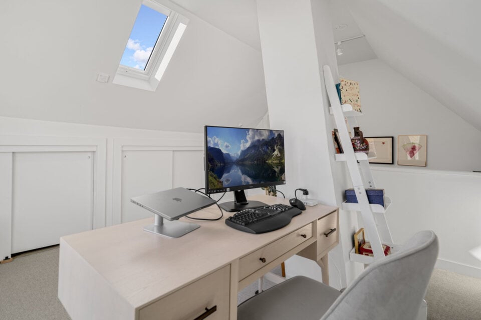 Desk with skylight upper level