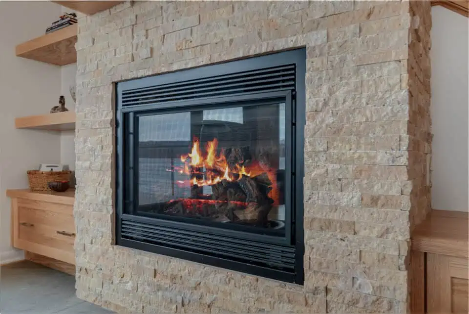 Fireplace with glass front