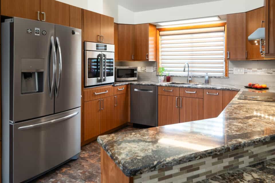 Remodeled kitchen in Ithaca NY with quartz countertops
