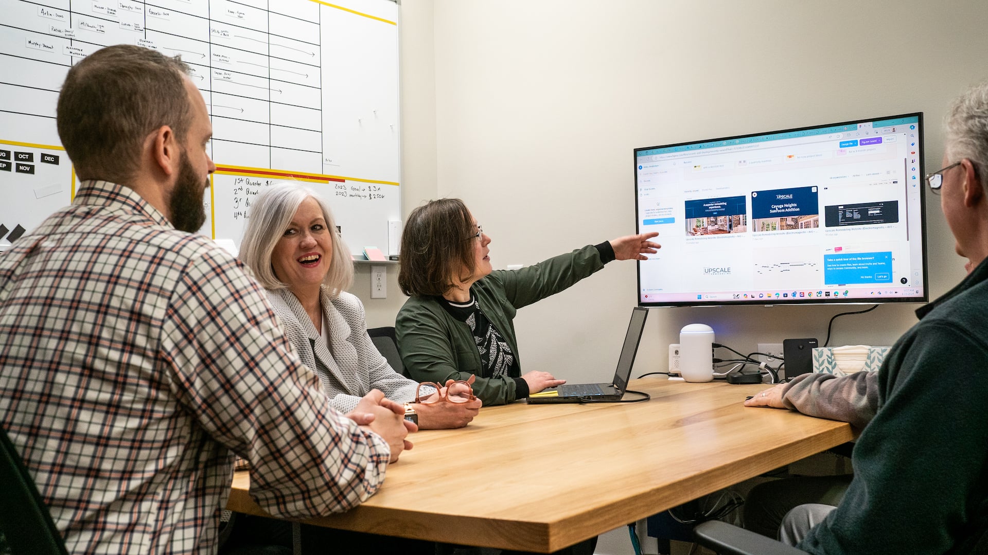 Design build remodeler team meeting