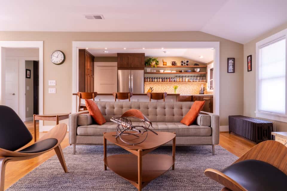 reordered sofa in a living room