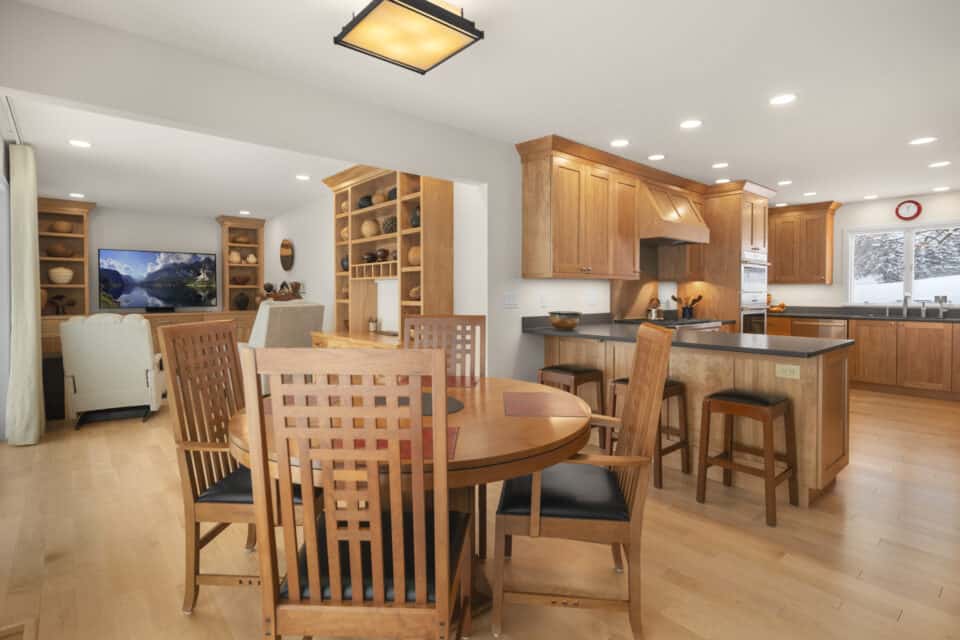 Casual dining area in open kitchen that was added on to home