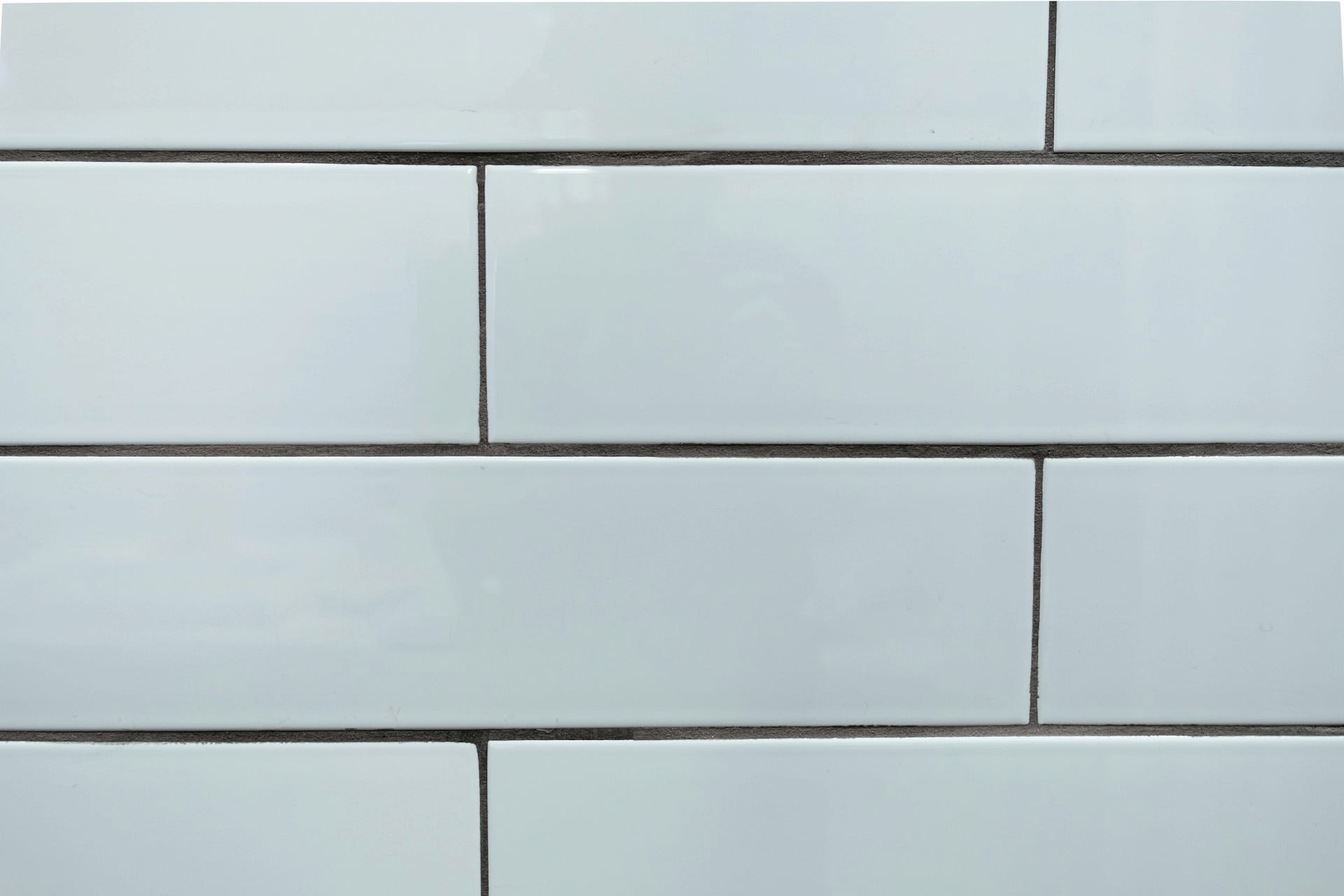 White Tile With High-Contrast Grout
